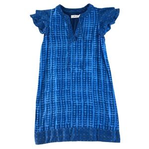 Vineyard Vines Womens Shibori Vineyard Silk Blend Mini Dress Tunic Blue XXS $248